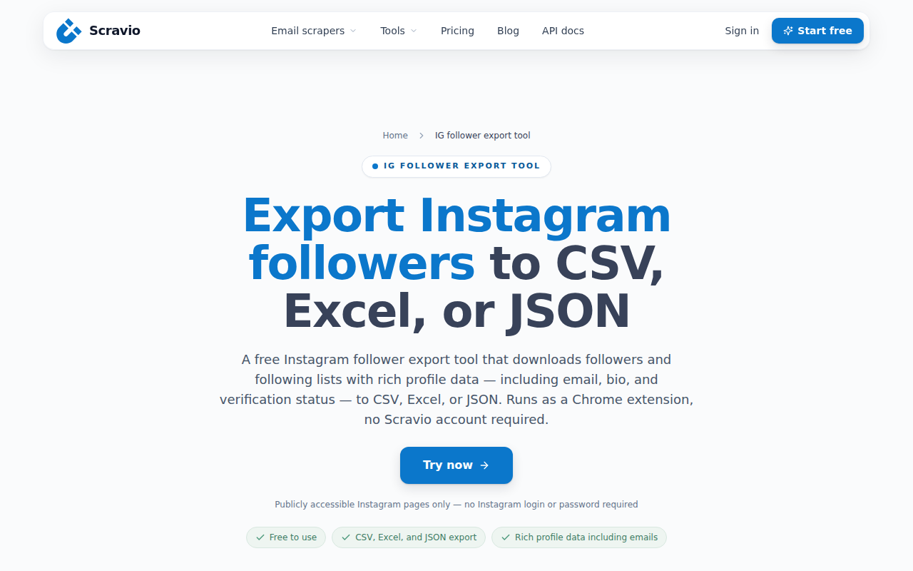 Scravio's extension page